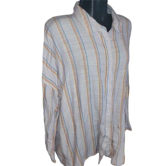 Wild Fables Multi Colored Striped Shirt XXL - Picture 2 of 6